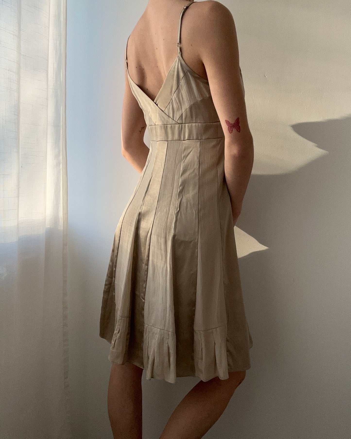RED Valentino Gold Silk Dress (XS)
