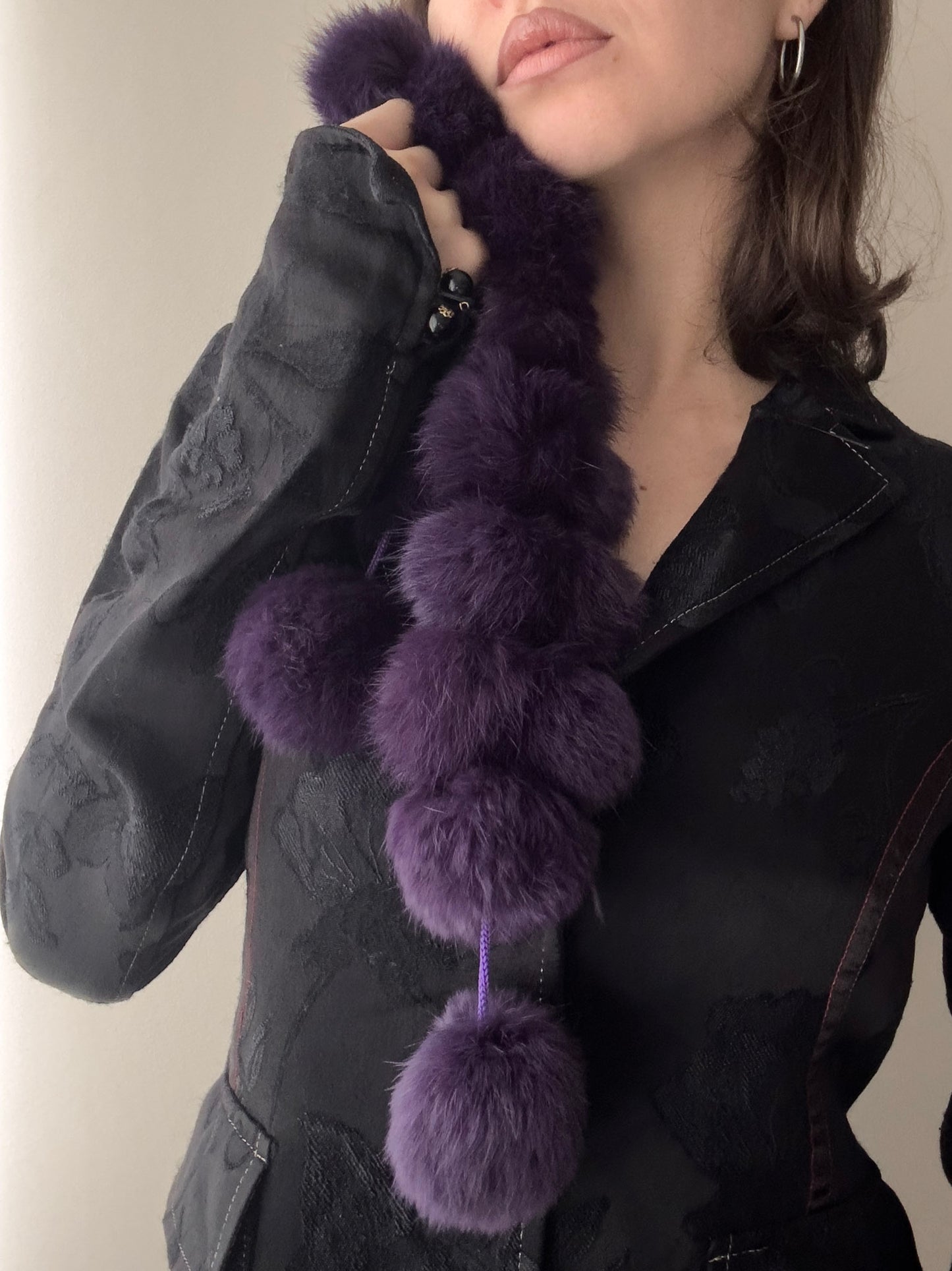 Violet Purple Fur Scarf
