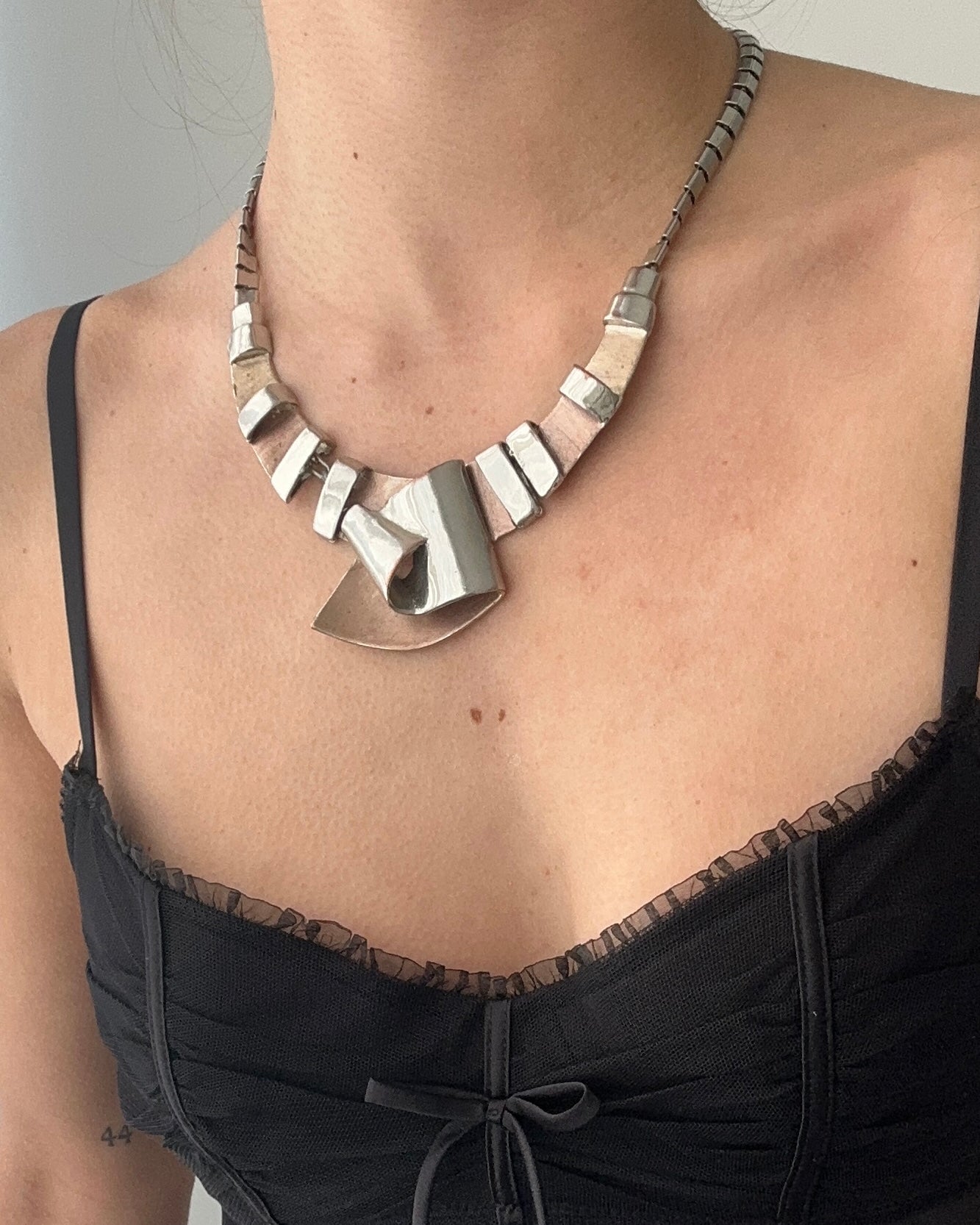 Silver Coloured Statement Necklace