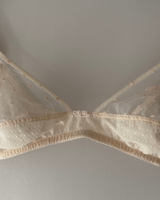 La Perla Light Peach Sheer Soft Bra with Pin dot Design (70C/32C)