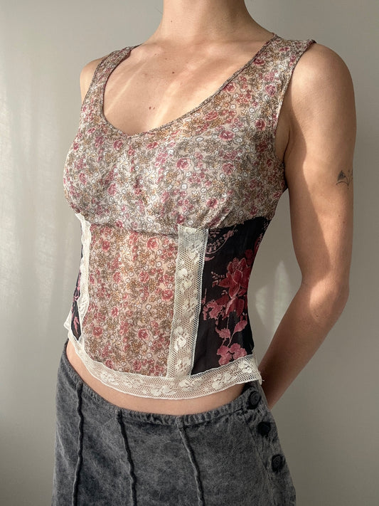 Max Mara (Max&Co.) 100% Silk Sheer Floral Top (XS)