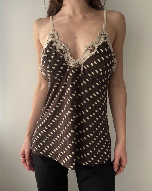 Max Mara Polkadot Top with Lace details (XL)