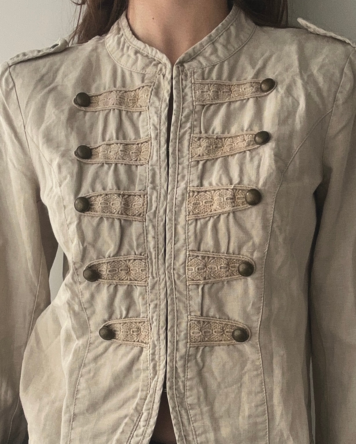 Linen Beige Military/Majorette Jacket (XS-S)