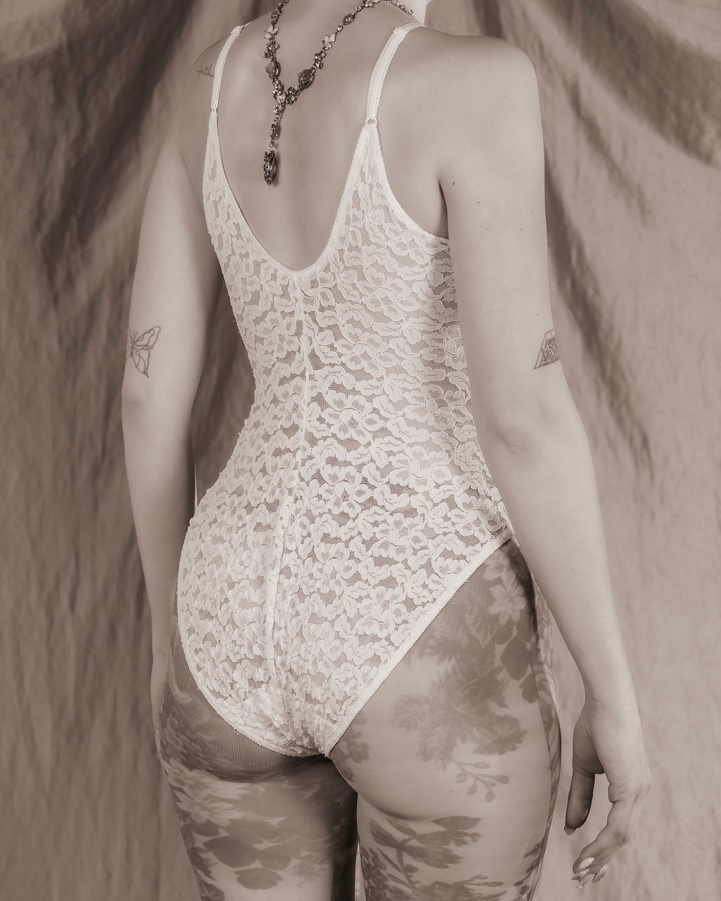 La Perla White Floral Lace Body (S)