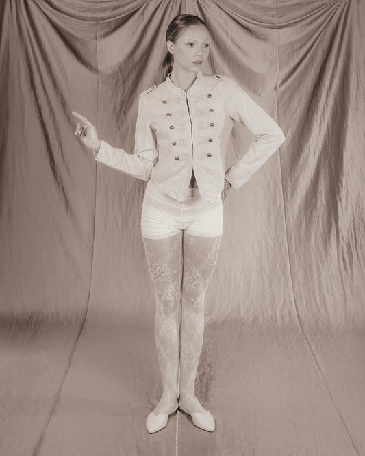 Linen Beige Military/Majorette Jacket (XS-S)