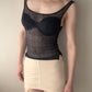 Vintage - Black Lace / Fishnet Mesh Top (XS)