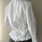 White Crinkle Blouse with Ruffle details (L)