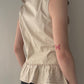 Button up Peplum Top with Ruffles and Embroidery (M)