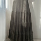 Green Khaki Tiered Flowy Maxi Skirt (XS)