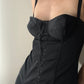 Black Corset Top with Lace up Front and Removable Straps (S-M)