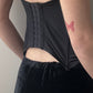 Black Silk-look Corset Top (XS)