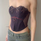 Simone Pérèle - Plum Purple Corset with Floral Embroidered Details (XS-S)