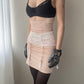 Malizia by La Perla - Light Apricot Pink Garter Belt with Floral Ornamental Print and Lace (XS)