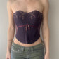 Simone Pérèle - Plum Purple Corset with Floral Embroidered Details (XS-S)