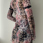 Mixed Pattern Mesh Tunic with Asymmetrical Neckline (S-M)