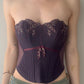 Simone Pérèle - Plum Purple Corset with Floral Embroidered Details (XS-S)