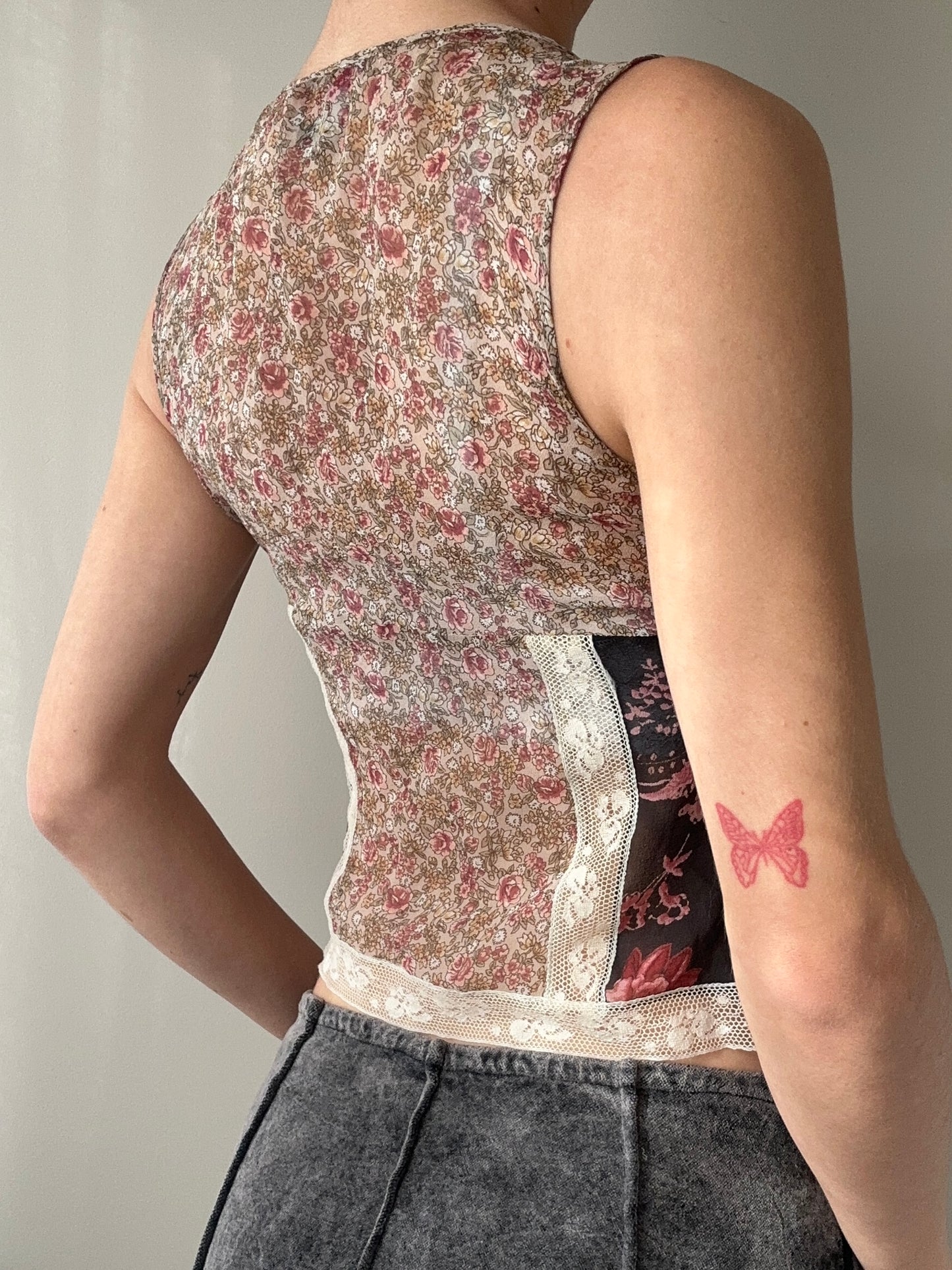 Max Mara (Max&Co.) 100% Silk Sheer Floral Top (XS)