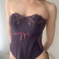 Simone Pérèle - Plum Purple Corset with Floral Embroidered Details (XS-S)
