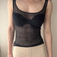 Vintage - Black Lace / Fishnet Mesh Top (XS)