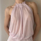 La Perla - Lilac Pink Sheer Floral Halter Bodysuit (M-L)