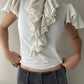 Ralph Lauren Jabot Top with Tiered Sleeves (XS)