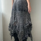 Grey Knitted Ruffled Maxi Skirt (XS)