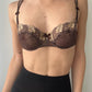 Simone Pérèle Brown Leopard Print Sheer Bra With Gold Embroidery (70C/32C)