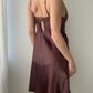 Saddle Brown Satin Bra Slip Dress (XS)