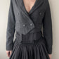 Dark Grey Double-breasted Cropped Blazer (S)