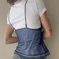 Aubade Paris - Deep Cobalt Blue Sheer Lace Cami with Mint Green Embroidery (S)