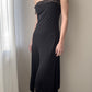 Black Slip Dress with Asymmetric Hemline and Lace (S)