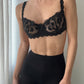 Black Sheer Floral Embroidered Bra (70C/32C)