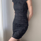 Dark Anthracite Oriental Jacquard Mini Dress (XXS)