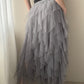 Grey Tule Gathered Maxi Skirt (One Size)