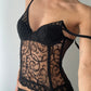 La Perla Black Sheer Embroidered Corset Top (XXS)