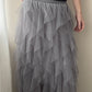 Grey Tule Gathered Maxi Skirt (One Size)