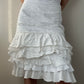 Marc Cain Cotton, Linen and Silk Mix Dropped Waist Skirt with Ruffle Layers (XS)