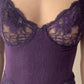 Christian Dior - Violet Purple Floral Pattern Lace Bodysuit (XS-S)