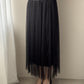 Black Double Layer Plisse Tulle Skirt (One Size)