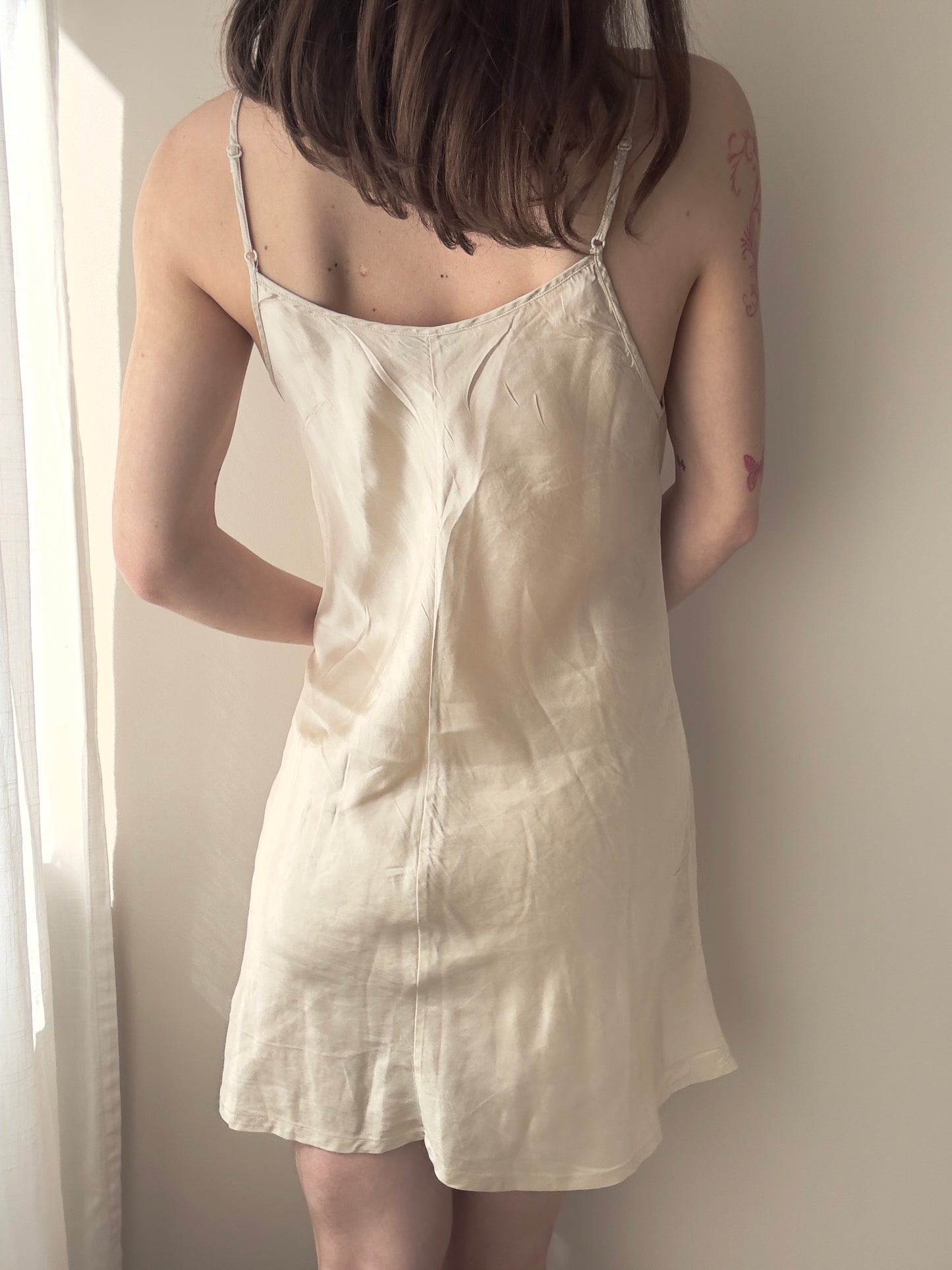 Malizia by La Perla - 100% Silk Champagne Slip Dress (S-M)