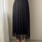 Black Double Layer Plisse Tulle Skirt (One Size)