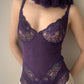 Christian Dior - Violet Purple Floral Pattern Lace Bodysuit (XS-S)