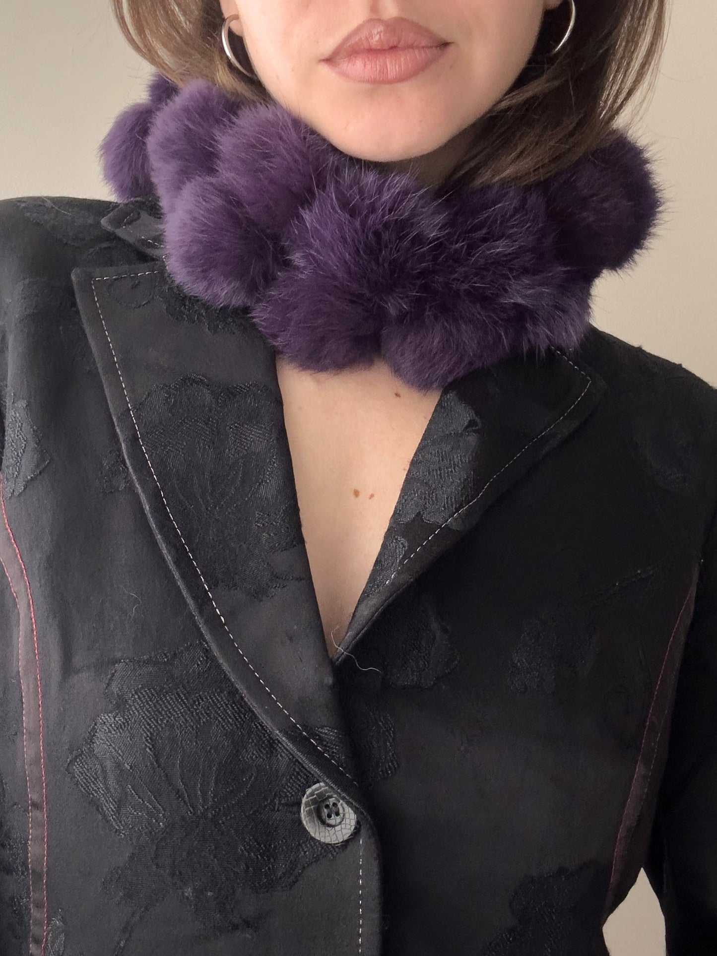 Violet Purple Fur Scarf