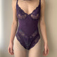 Christian Dior - Violet Purple Floral Pattern Lace Bodysuit (XS-S)