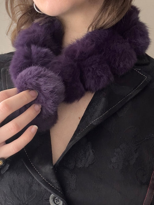 Violet Purple Fur Scarf
