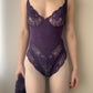 Christian Dior - Violet Purple Floral Pattern Lace Bodysuit (XS-S)