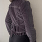 Mauve Purple Velours Military Jacket with Ruffles (XS)