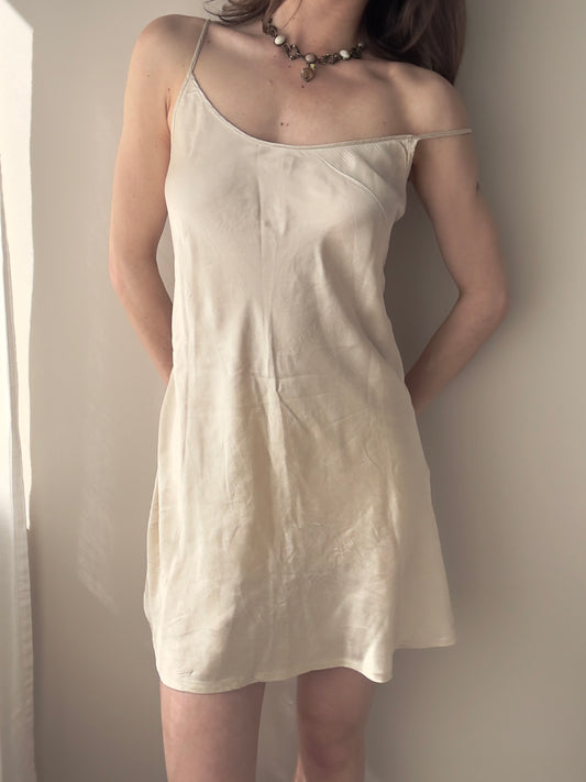 Malizia by La Perla - 100% Silk Champagne Slip Dress (S-M)
