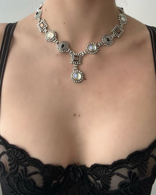Crystal Beaded Collar Y-Necklace