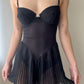 Malizia by La Perla - Black Romper with Sheer Pleated Details (XS)